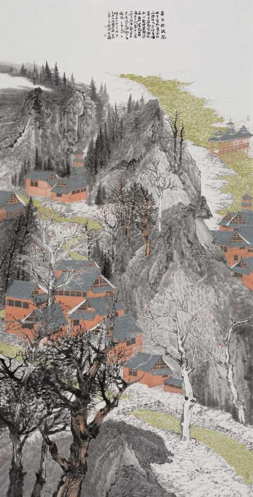 《春天的讯息》 240x129cm  纸本设色