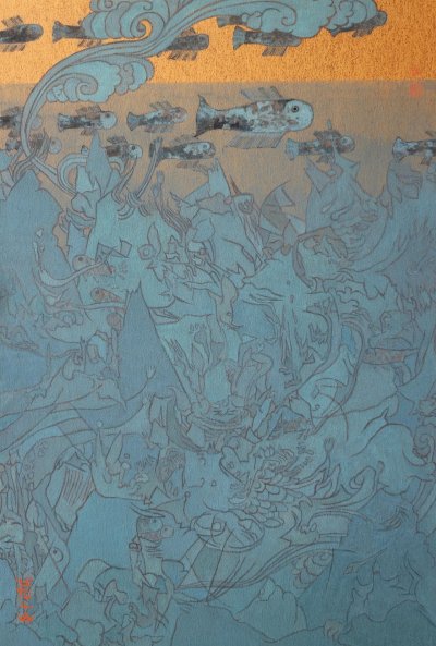 《鱼之乐》 25.3x17.3cm  纸本设色